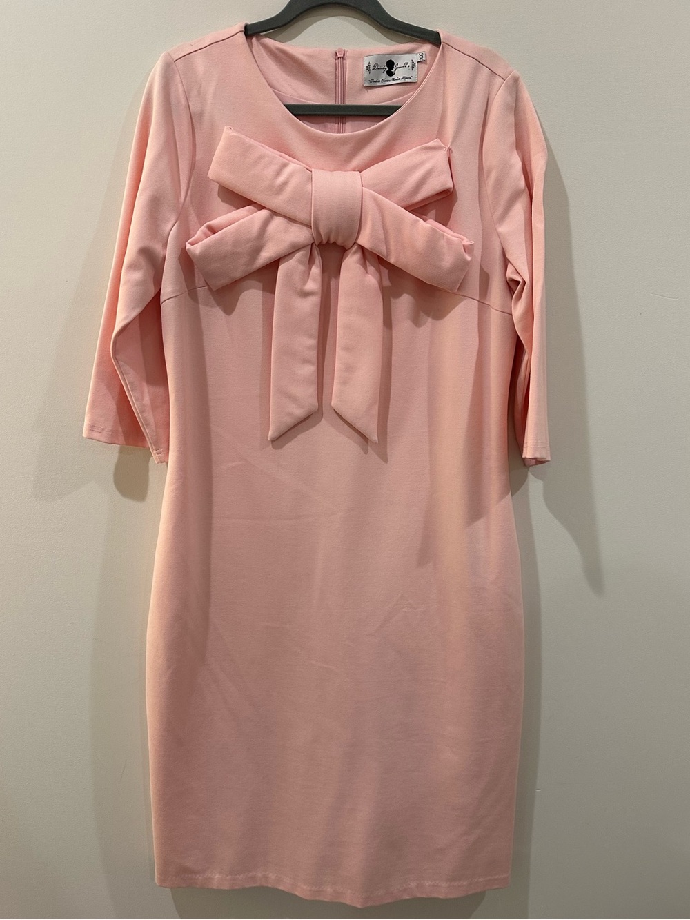Dainty Jewells Classic Blush Pink Bow-Front Women’s Midi Dress